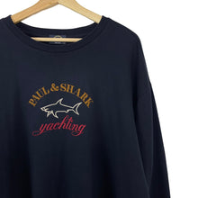 Load image into Gallery viewer, Paul and Shark Navy Embroidered Logo Crew Neck Sweater - Triple Extra Large (XXXL) PTP 28"
