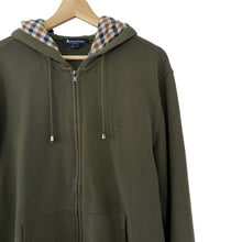 Load image into Gallery viewer, Aquascutum Khaki Green Full Zip Logo Hoody - Large (L) PTP 22"