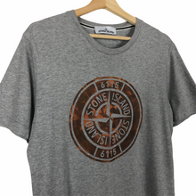 Load image into Gallery viewer, Stone Island Grey Short Sleeved Logo T-Shirt - Medium (M) PTP 19.75"
