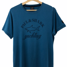 Load image into Gallery viewer, Paul and Shark Blue Short Sleeved Logo T-Shirt - Large (L) PTP 19"
