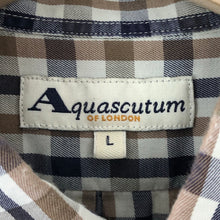 Load image into Gallery viewer, Aquascutum House Check Short Sleeved Shirt - Large (L) PTP 25.25"