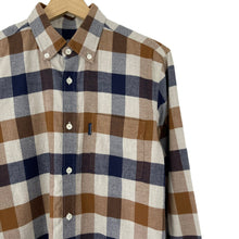 Load image into Gallery viewer, Aquascutum Block Check Flannel Long Sleeved Shirt - Small (S) PTP 19"