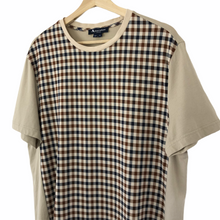 Load image into Gallery viewer, Aquascutum Beige / Check Short Sleeved T-Shirt - Extra Large (XL) PTP 22"