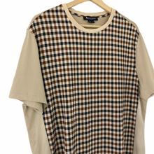 Load image into Gallery viewer, Aquascutum Beige / Check Short Sleeved T-Shirt - Extra Large (XL) PTP 22"