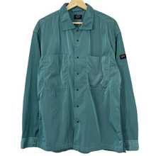 Load image into Gallery viewer, Paul and Shark Water Green Econyl Nylon Metal Overshirt - Large (L) PTP 23.25"