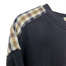 Load image into Gallery viewer, Aquascutum Navy / Check Crew Neck Sweater - Double Extra Large (XXL) PTP 25.75"