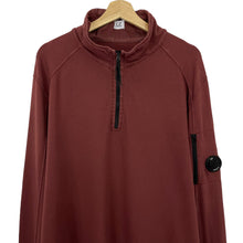 Load image into Gallery viewer, C.P Company Burgundy Half Zip Lens Pullover - Triple Extra Large (XXXL) PTP 26.5"