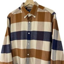 Load image into Gallery viewer, Aquascutum Block Check Flannel Long Sleeved Shirt - Large (L) PTP 21.75"