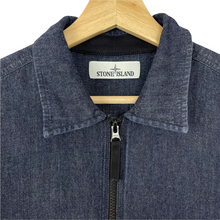 Load image into Gallery viewer, Stone Island Navy Blue Denim Full Zip Pocket Overshirt - Large (L) PTP 21"