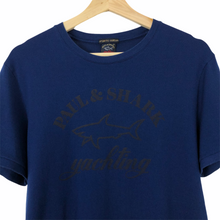 Load image into Gallery viewer, Paul and Shark Blue Short Sleeved Logo T-Shirt - Medium (M) PTP 19.5"