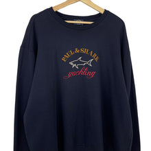 Load image into Gallery viewer, Paul and Shark Navy Embroidered Logo Crew Neck Sweater - Triple Extra Large (XXXL) PTP 28"