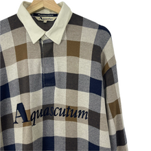 Load image into Gallery viewer, Aquascutum Block Check Long Sleeved Rugby Shirt - Large (L) PTP 22.75"