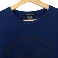 Load image into Gallery viewer, Paul and Shark Blue Short Sleeved Logo T-Shirt - Medium (M) PTP 19.5"