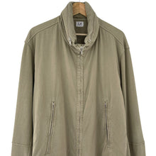 Load image into Gallery viewer, C.P Company Khaki Zip Up Logo Sweater - Triple Extra Large (XXXL) PTP 26"