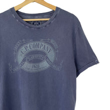 Load image into Gallery viewer, C.P Company Navy Blue Short Sleeved Logo T-Shirt - Double Extra Large (XXL) PTP 22"