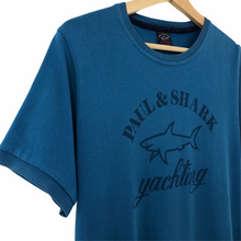 Load image into Gallery viewer, Paul and Shark Blue Short Sleeved Logo T-Shirt - Large (L) PTP 19"