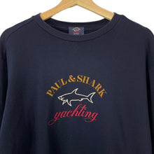 Load image into Gallery viewer, Paul and Shark Navy Embroidered Logo Crew Neck Sweater - Double Extra Large (XXL) PTP 24.5"