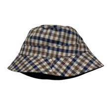 Load image into Gallery viewer, Aquascutum House Check / Navy Reversible Bucket Hat - One Size Fits All