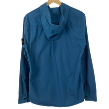 Load image into Gallery viewer, Stone Island Blue Button Up Hooded Overshirt - Medium (M) PTP 21.75"
