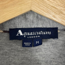 Load image into Gallery viewer, Aquascutum Grey / Block Check Long Sleeved Polo - Medium (M) PTP 22"
