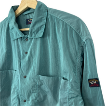 Load image into Gallery viewer, Paul and Shark Water Green Econyl Nylon Metal Overshirt - Large (L) PTP 23.25"