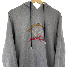 Load image into Gallery viewer, Paul and Shark Grey Embroidered Logo Hoody - Large (L) PTP 20.5"