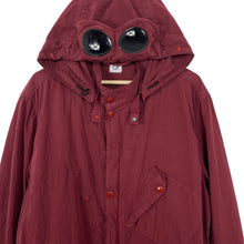 Load image into Gallery viewer, C.P Company Burgundy Goggle Hooded Overshirt - Triple Extra Large (XXXL) PTP 24"