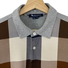 Load image into Gallery viewer, Aquascutum Grey / Block Check Long Sleeved Polo - Medium (M) PTP 22"