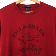 Load image into Gallery viewer, Paul and Shark Red Short Sleeved Logo T-Shirt - Large (L) PTP 20.25"
