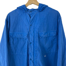 Load image into Gallery viewer, C.P Company Blue Goggle Hooded Overshirt - Triple Extra Large (XXXL) PTP 26"