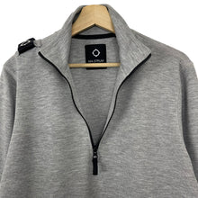 Load image into Gallery viewer, Ma.Strum Grey Half Zip Pullover Sweater - Medium (M) PTP 21"