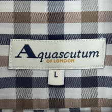 Load image into Gallery viewer, Aquascutum House Check Long Sleeved Shirt - Large (L) PTP 25"