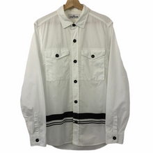 Load image into Gallery viewer, Stone Island Marina White Button Up Overshirt - Medium (M) PTP 21"