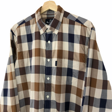 Load image into Gallery viewer, Aquascutum Block Check Long Sleeved Shirt - Large (L) PTP 21.75"