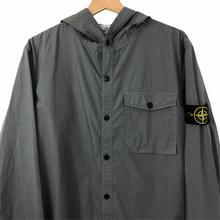 Load image into Gallery viewer, Stone Island Grey Button Up Hooded Overshirt - Extra Large (XL) PTP 23"