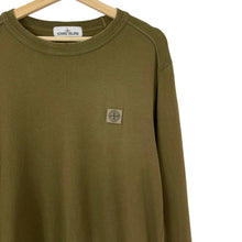 Load image into Gallery viewer, Stone Island Khaki Crew Neck Logo Sweater - Large (L) PTP 23.5"