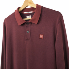 Load image into Gallery viewer, C.P Company Burgundy Long Sleeved Polo - Small (S) PTP 20"