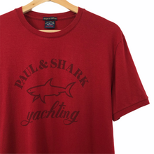 Load image into Gallery viewer, Paul and Shark Red Short Sleeved Logo T-Shirt - Large (L) PTP 20.25"