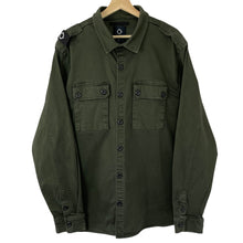 Load image into Gallery viewer, Ma.Strum Green Button Up Double Pocket Overshirt - Extra Large (XL) PTP 25.25"
