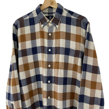 Load image into Gallery viewer, Aquascutum Block Check Flannel Long Sleeved Shirt - Large (L) PTP 22"