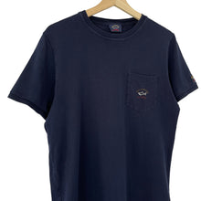 Load image into Gallery viewer, Paul and Shark Navy Short Sleeved Pocket Logo T-Shirt - Medium (M) PTP 19.5"