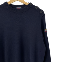 Load image into Gallery viewer, Paul and Shark Navy 100% Wool Crew Neck Sweater - Extra Large (XL) PTP 22"