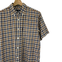 Load image into Gallery viewer, Aquascutum House Check Short Sleeved Shirt - Large (L) PTP 21"