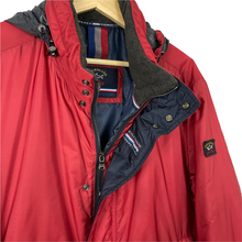 Load image into Gallery viewer, Paul and Shark Red Hooded Shimmer Jacket - Large (L) PTP 24.75"