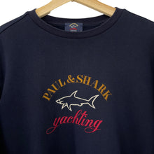 Load image into Gallery viewer, Paul and Shark Navy Embroidered Logo Crew Neck Sweater - Extra Large (XL) PTP 23.25"