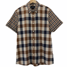 Load image into Gallery viewer, Aquascutum Check Short Sleeved Shirt - Large (L) PTP 21.75"