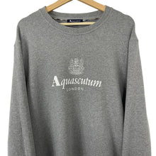 Load image into Gallery viewer, Aquascutum Grey Crew Neck Logo Sweater - Triple Extra Large (XXXL) PTP 26"
