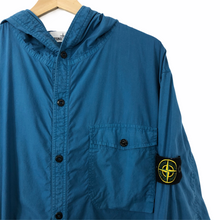 Load image into Gallery viewer, Stone Island Turquoise Button Up Hooded Overshirt - Triple Extra Large (XXXL) PTP 25.5"