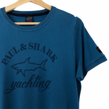 Load image into Gallery viewer, Paul and Shark Blue Short Sleeved Logo T-Shirt - Large (L) PTP 19"