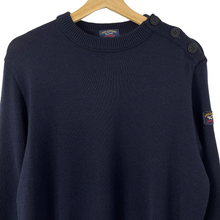 Load image into Gallery viewer, Paul and Shark Navy 100% Wool Crew Neck Sweater - Extra Large (XL) PTP 22"